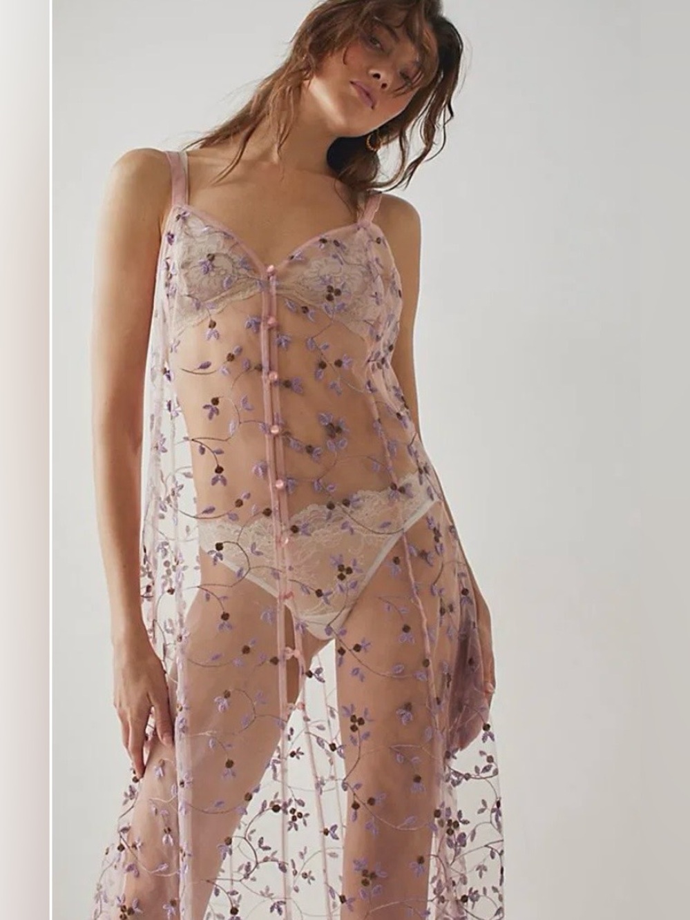 Free People Intimately Banu Embroidered Slip